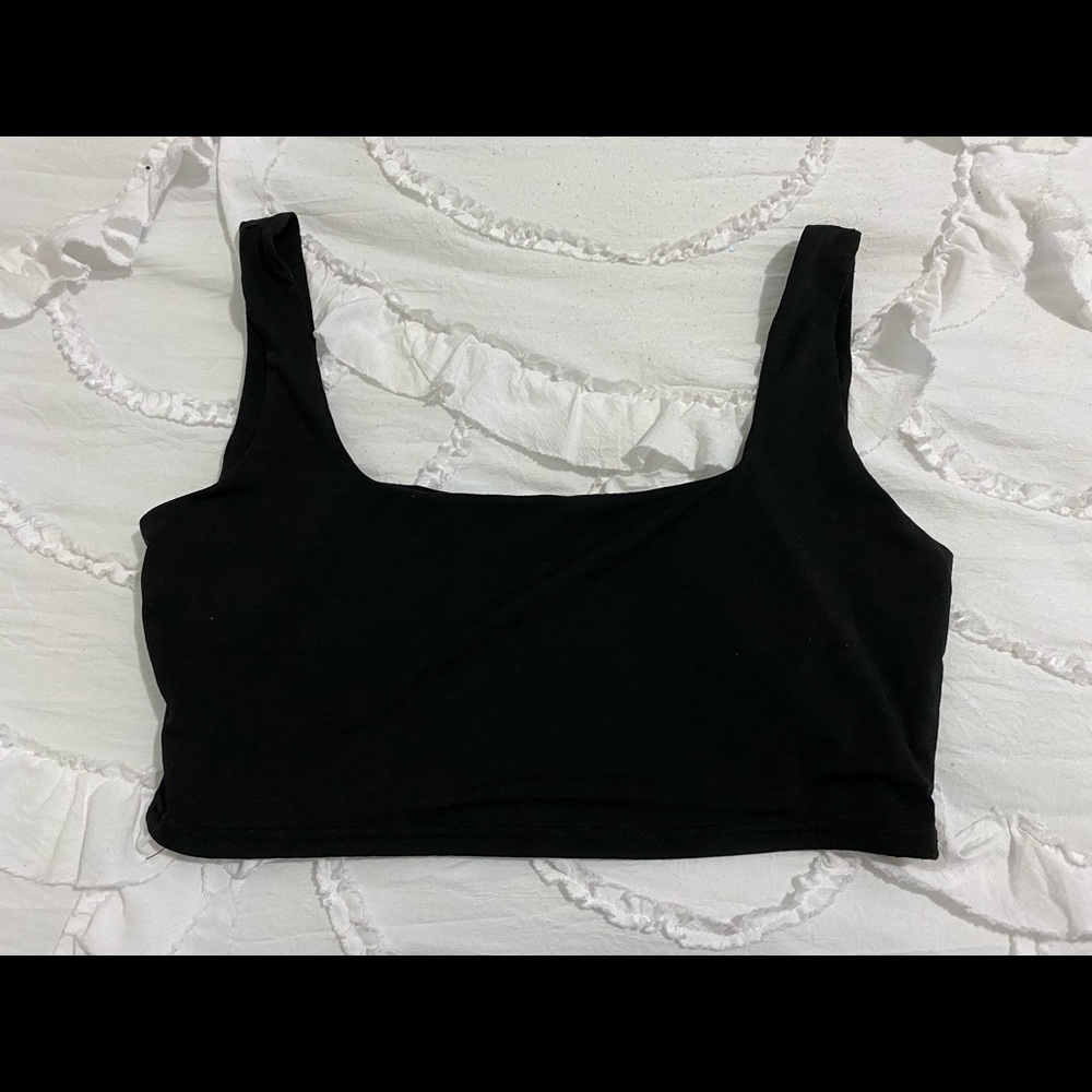 Plain black crop top